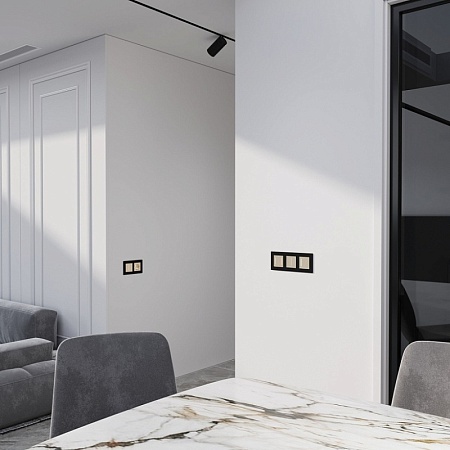 Умный сенсорный выключатель двухклавишный (шампань) W4523011 - фото