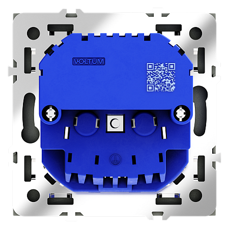 Розетка встраиваемая VOLTUM S70 с заземлением и защитными шторками, 16А, с USB, A+С, (графит)