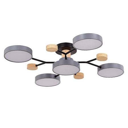 Светильник потолочный Серый/Серый LED 5*12W 3000K/4500K/6000K SLE6006-702-05 - фото