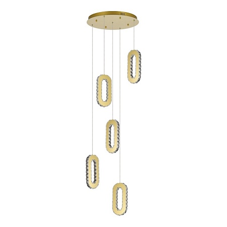 Светильник подвесной ST-Luce Золотистый/Золотистый, Прозрачный LED 5*9W 3000K SL6506.203.05 - фото