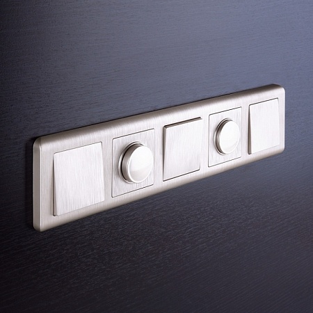 Выключатель одноклавишный проходной перламутровый рифленый WL13-SW-1G-2W - фото