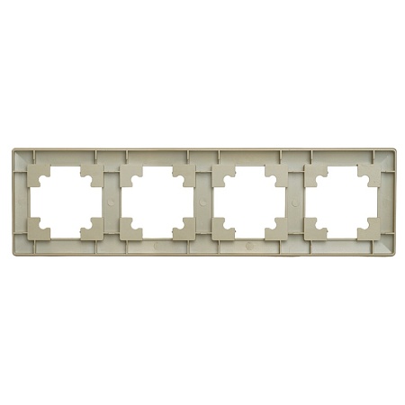 Рамка STEKKER, PFR00-7004-02 4-местная, пластик, серия Катрин, шампань - фото