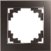Рамка 1-местная, стекло, STEKKER ,GFR00-7001-04,  серия Катрин, шоколад