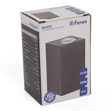 Светильник уличный светодиодный Feron DH055, 2*5W, 800Lm, 3000K, серый - фото