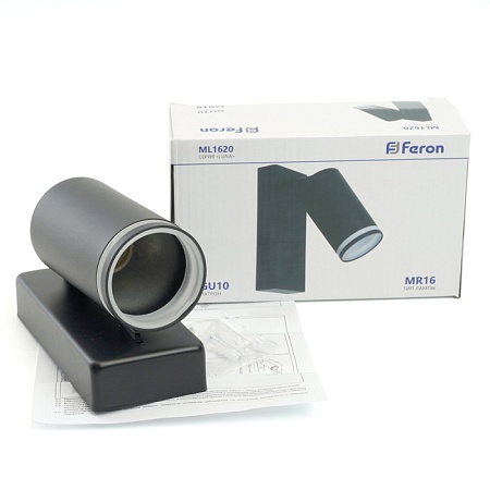 Светильник Feron ML1620 LUNA 35W, 230V, GU10, чёрный - фото