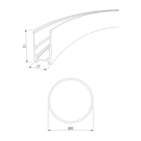 Slim Magnetic Накладной радиусный шинопровод черный ⌀ 800мм 85160/00 Elektrostandard - фото