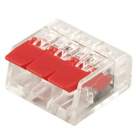 Универсальная компактная клемма 3-проводная STEKKER, LD221-413 (5 штук в упаковке) - фото