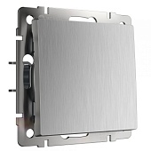 Выключатель одноклавишный проходной cеребряный рифленый WL09-SW-1G-2W