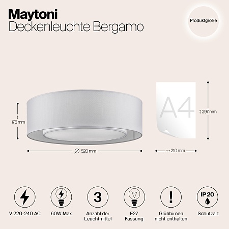 Потолочный светильник Maytoni Bergamo MOD617CL-04GR - фото