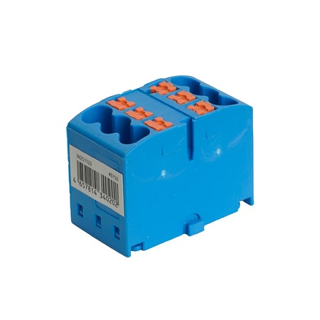 Зажим блочный (групп) для распред.тока нагрузки push-in на 6 точек, сеч 2,5 мм2, 450V, 24А, синий LD580 PTFIX 06/25 - фото