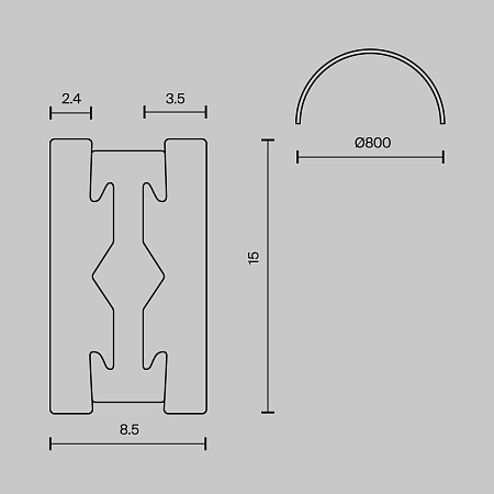 Шинопровод накладной/подвесной Technical TRX154-SR-D800-PT - фото