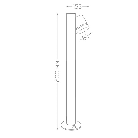 Светильник садово-парковый Feron DH1005, столб,  GX53 230V, черный - фото