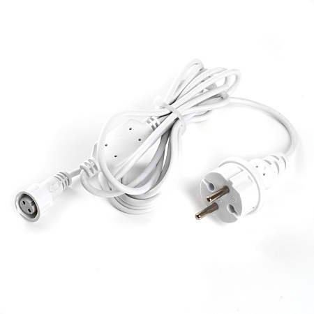 Сетевой шнур для гирлянд 3м, 2*0,5мм2, IP44, белый, DM403 - фото