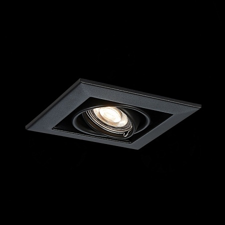 Св-к встр. Черный GU10 1*50W L126xW126xH70 220V Без ламп ST250.448.01 - фото
