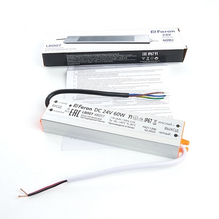 Трансформатор электронный для светодиодной ленты 60W 24V (драйвер), LB007 - фото