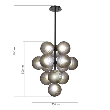 Люстра подвесная ST-Luce Черный/Дымчатый G9 13*5W SL1184.403.13 - фото