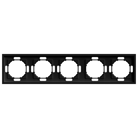 Рамка STEKKER, PFR00-5005-05 5-местная, серия Эмили, черный уголь, soft touch - фото