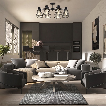 Потолочный светильник Eurosvet 70107/8 черный - фото