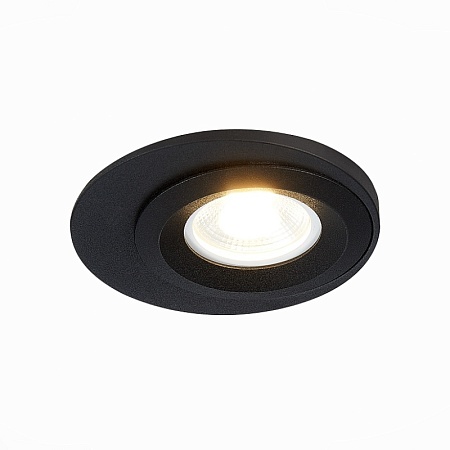 Св-к встр. Черный GU10 1*7W IP20 D100xH23 220V Без ламп ST216.408.01 - фото