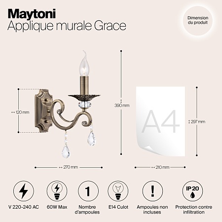 Настенный светильник (бра) Maytoni Grace RC247-WL-01-R - фото