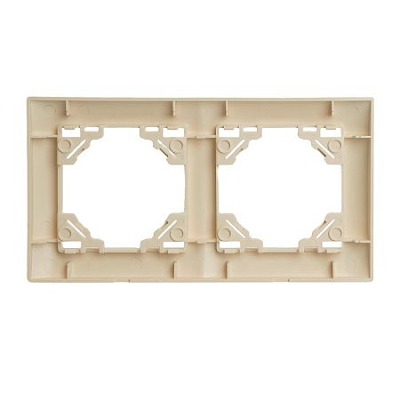 Рамка 2-местная горизонтальная STEKKER, PFR00-9012-02, серия Эрна Элегант, слоновая кость - фото