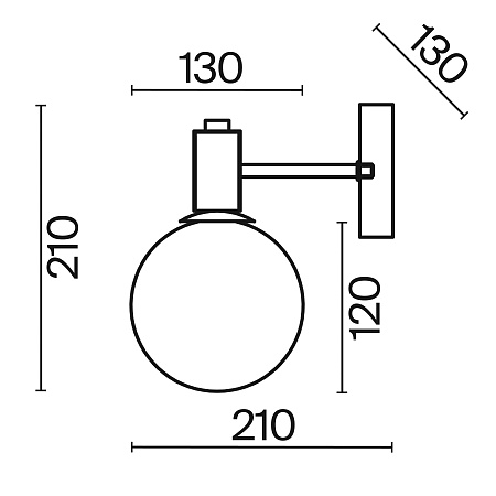 Настенный светильник (бра) Freya Globo FR5175WL-01BS - фото