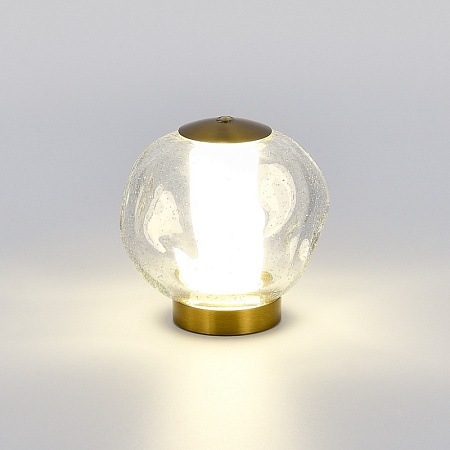 SL6520.304.01 Прикроватная лампа ST-Luce латунь/прозрачный с пузырьками воздуха LED 1*5W 4000K HELMI - фото